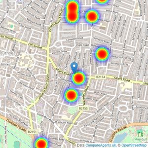 Christies - Southsea listings heatmap