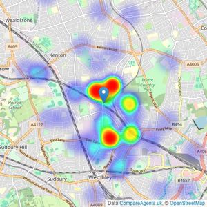 Christopher Rawlinson & Co Ltd - Harrow listings heatmap