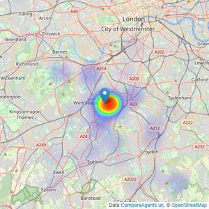 Christopher St James - Colliers Wood listings heatmap