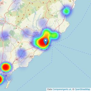 Chrystals - Isle of Man listings heatmap