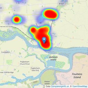 Church & Hawes - Burnham on Crouch listings heatmap