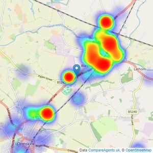 Churcher Estates - Burscough listings heatmap