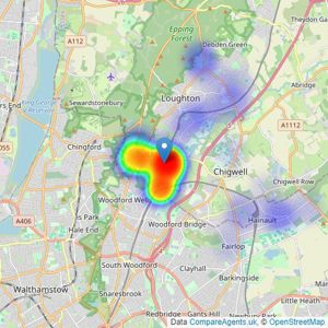 Churchill Estates - Buckhurst Hill listings heatmap