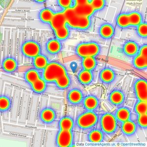 Churchill Estates - South Woodford listings heatmap