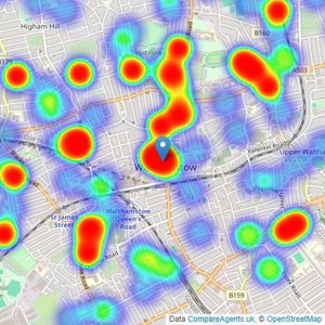 Churchill Estates - Walthamstow listings heatmap