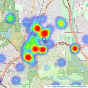 Churchill Estates - Wanstead listings heatmap