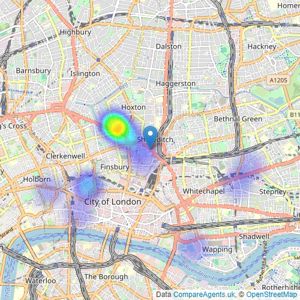 Circa London - Shoreditch listings heatmap