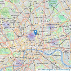 City and Town Estates - London listings heatmap