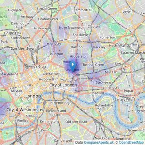 City & Urban - Shoreditch listings heatmap