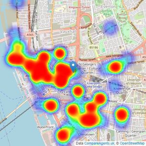 City Residential - Liverpool listings heatmap