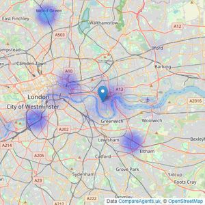 CityWharf Property Investment Consultancy - Canary Wharf listings heatmap