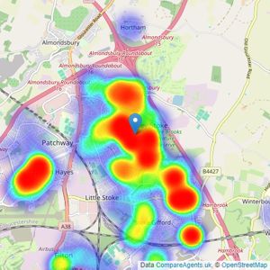 CJ Hole - Bradley Stoke listings heatmap