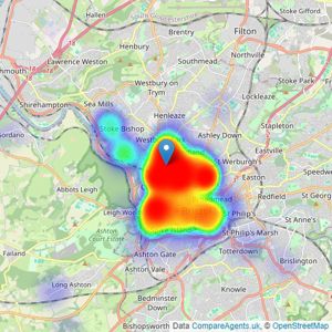 CJ Hole - Clifton listings heatmap