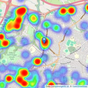 CJ Hole - Downend listings heatmap