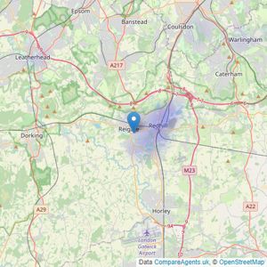 Clarendons - Surrey & West Sussex - Sales listings heatmap