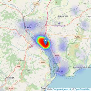 Clark & Co Estates - Topsham listings heatmap