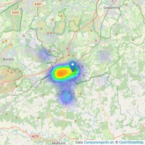 Clarke Gammon - Haslemere listings heatmap