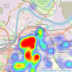 Clarke Munro - Middlesbrough listings heatmap