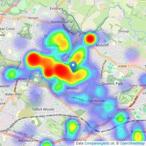 Clarkes Estate Agents - Bournemouth listings heatmap