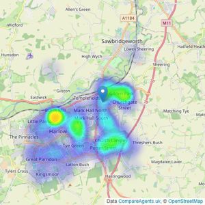 Clarknewman Ltd - Old Harlow listings heatmap