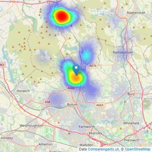 Claves - Bolton listings heatmap