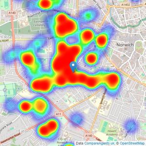 ClaxtonBird - Norwich listings heatmap