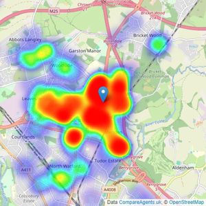 Claytons Estate Agents - Garston listings heatmap