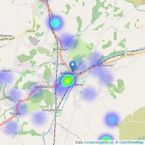 Clee Tompkinson & Francis - Ammanford listings heatmap