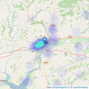 Clee Tompkinson & Francis - Carmarthen listings heatmap