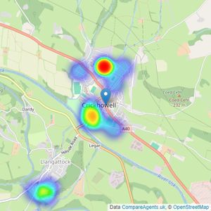 Clee Tompkinson & Francis - Crickhowell listings heatmap