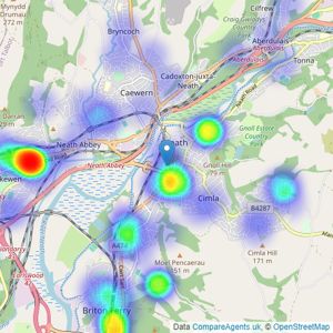 Clee Tompkinson & Francis - Neath listings heatmap