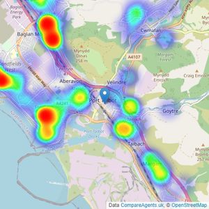 Clee Tompkinson & Francis - Port Talbot listings heatmap