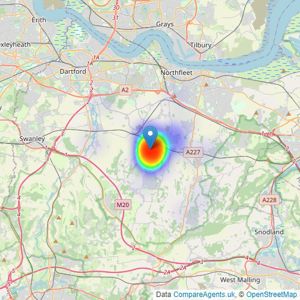 Clifton & Co Estate Agents - North Kent listings heatmap