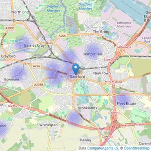 Clifton & Co Estate Agents - North West Kent listings heatmap