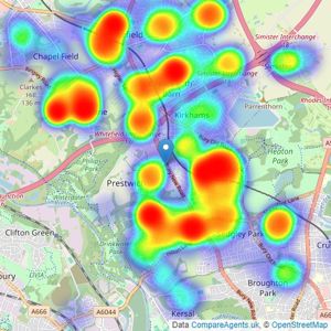 Clive Anthony Sales & Lettings - Prestwich listings heatmap