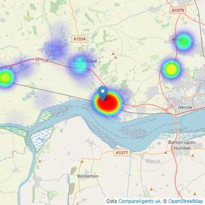 Clubleys - Brough listings heatmap