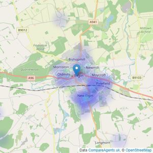 Cluny Estates Agents & Property Management - Elgin listings heatmap