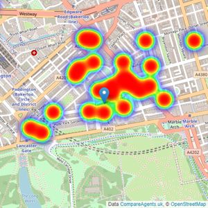 Cluttons - Hyde Park - Sales listings heatmap