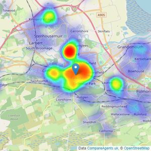 Clyde Property - Falkirk listings heatmap