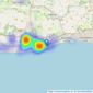 Coast & Country Real Estate - Worthing listings heatmap