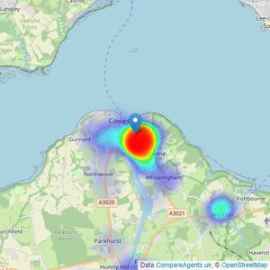 Coast To Castle - Isle of Wight listings heatmap