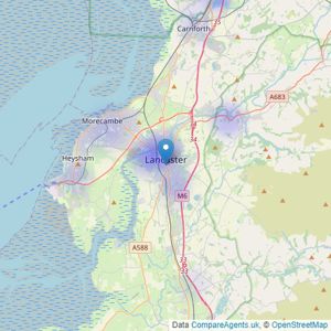 CoastNCountry - Lancaster & Morecambe Bay Area listings heatmap