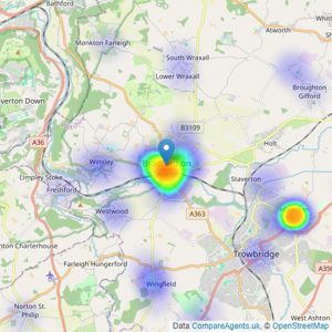 Cobb Farr - Bradford-On-Avon listings heatmap