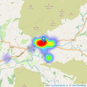 Cobble Country Property - Sedbergh listings heatmap