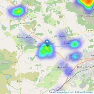 Cochran Dickie Estate Agency - Bridge Of Weir listings heatmap