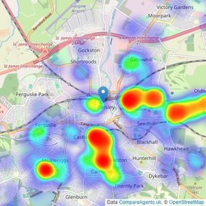 Cochran Dickie Estate Agency - Paisley listings heatmap