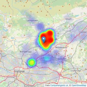 CODA Estates Ltd - Glasgow listings heatmap