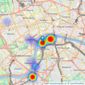 Coldwell Banker Southbank - London listings heatmap