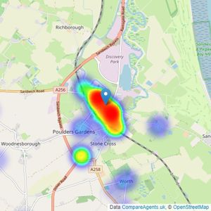 Colebrook Sturrock - Sandwich listings heatmap