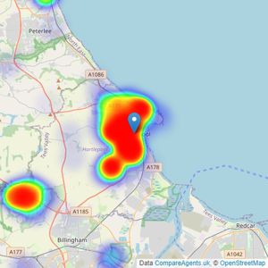 Collier Estates - Hartlepool listings heatmap